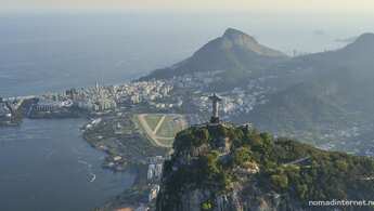 Cristo Redentor e paisagem urbana do Rio de Janeiro no Brasil