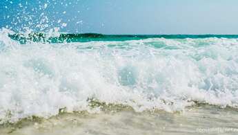 High angle view of Bogota cityscape at sunset in Colombia