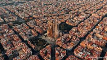Vue aérienne du paysage urbain de Barcelone en Espagne